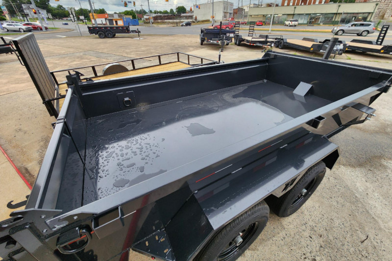 Interior of dump bed on Hillcrest 73x12 10K trailer near Murfreesboro TN